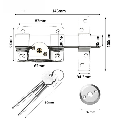 Serratura bullone ferro - in,
